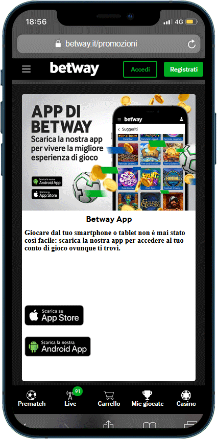 betway app scommesse